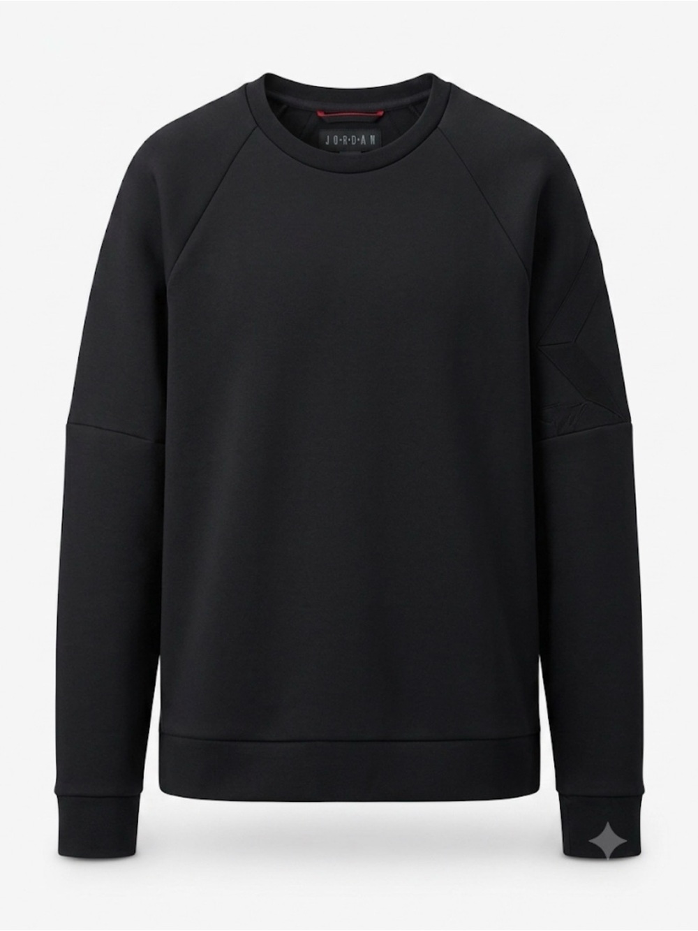 Jordan Sportswear Flight Tech Shield Crewneck Sweatshirt in black.